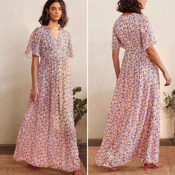 Boden Dresses & Skirts - NWT Boden Veronica Maxi Dress in Milkshake, Trailing Posy Pink Floral Size 10